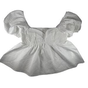 Shein Vcay White Blouse with Puff Sleeves Girls Juniors Size Small S NWT